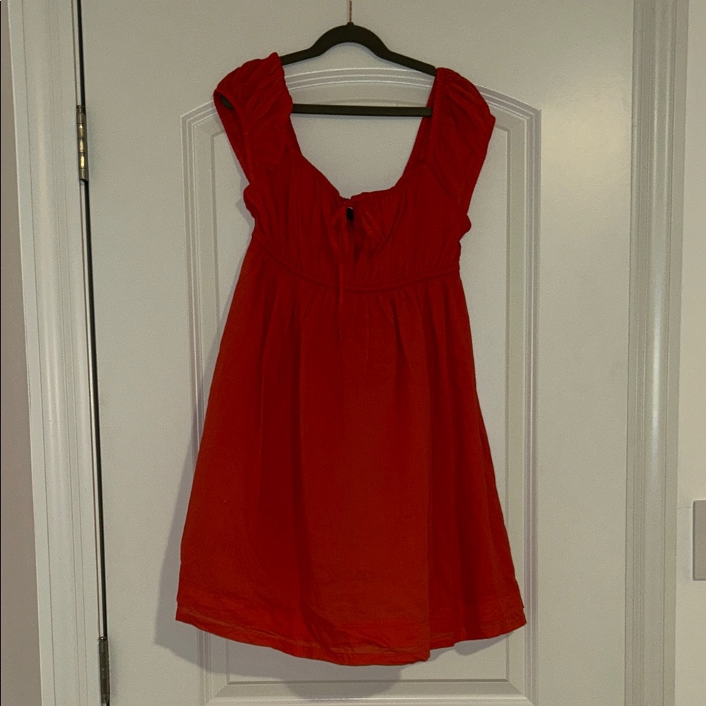 American Eagle Red/Salmon Babydoll Mini Dress